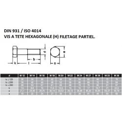 VIS H M8x180